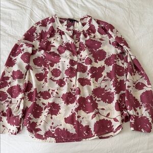 Simply Vera Vera Wang Burgundy Floral Blouse